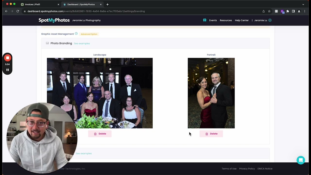How to set up an event using SpotMyPhoto