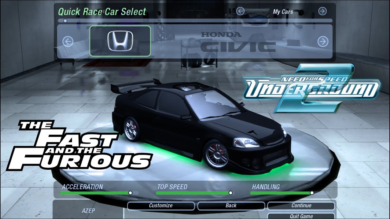 Honda Civic SI | Fast n Furious | Tuning & Customization | NFS Underground 2