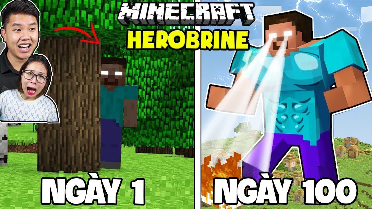 Sinh Tồn 100 Ngày Như HEROBRINE Trong Minecraft Cùng bqThanh và Ốc
