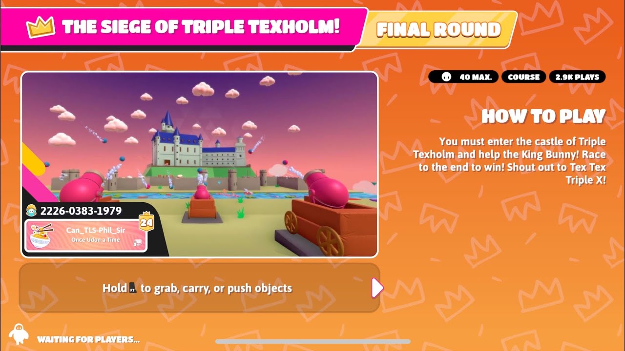 I played “The Seige of Triple Texholm!” Creative Map - Fall Guys 