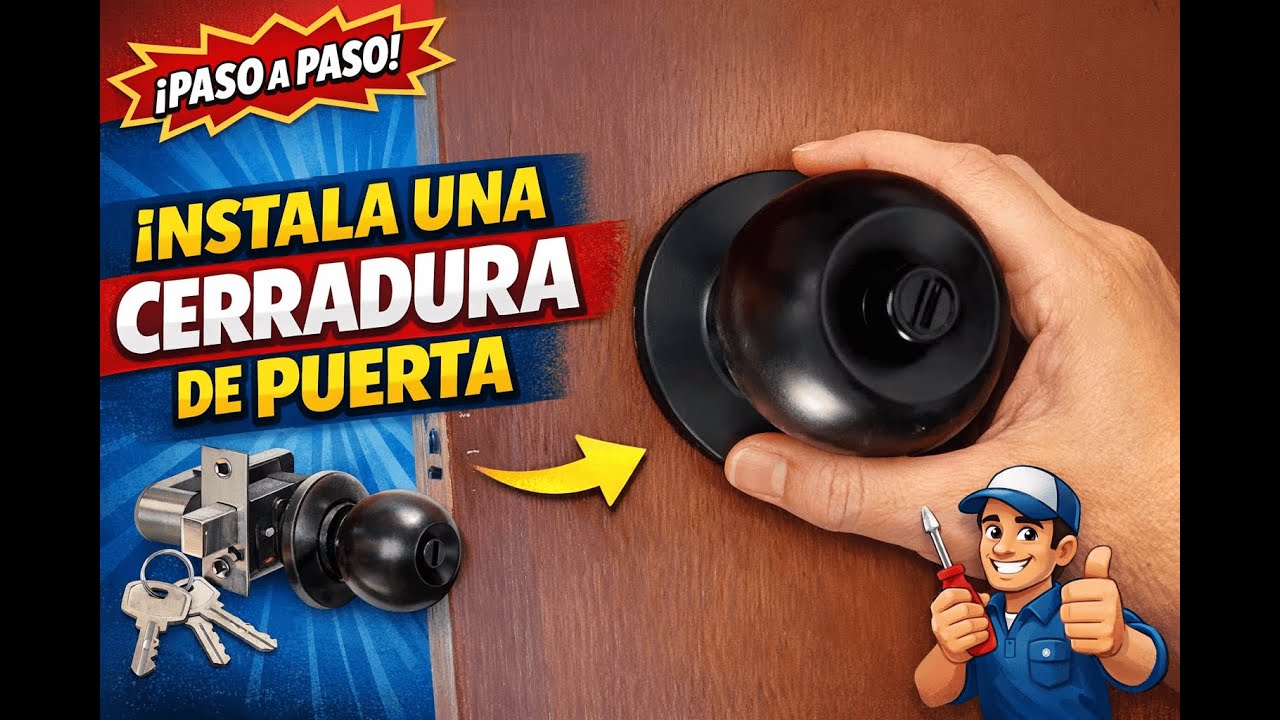 Cómo INSTALAR UNA CERRADURA en una puerta | Fácil y paso a paso