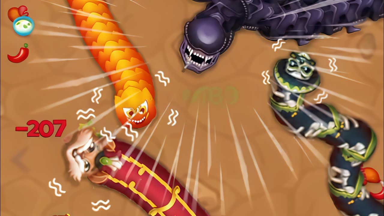New Wormhunt Battle Arena Best Hacker Snake vs Troll Snake 🐍 Epic Slither vs Wormszone Gameplay #81