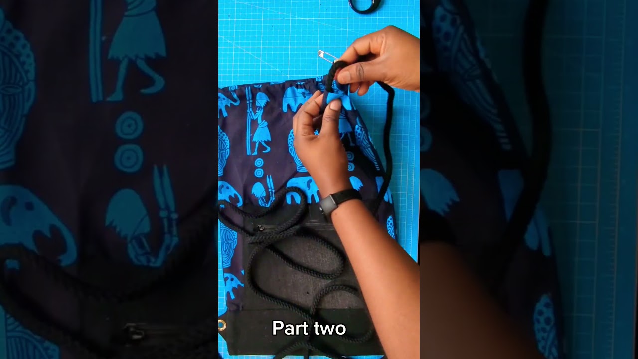 Easiest way to attach ropes to your drawstring bag. #totebags #drawstringbag