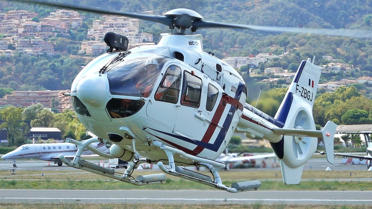Airbus Helicopters H135 (EC135) Douanes landing & take off at Cannes airport | French Riviera