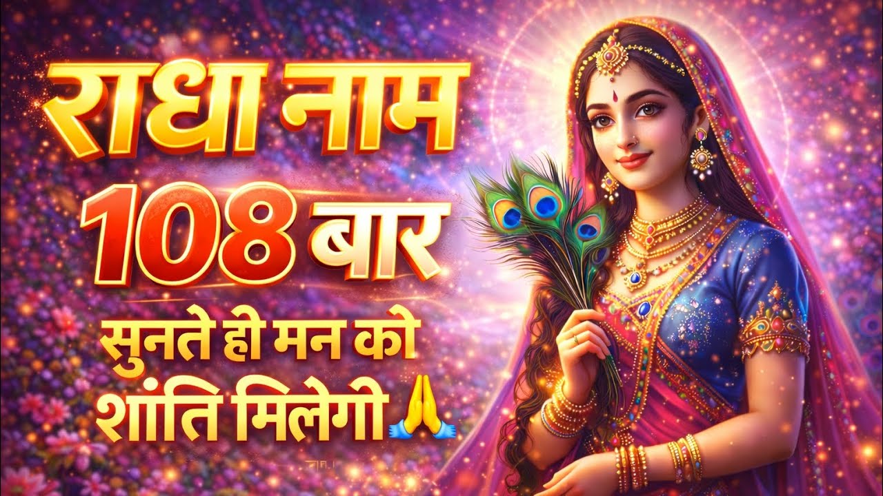 108 बार राधा नाम जप | Radha Naam Chanting | मन को शांति देने वाला भजन