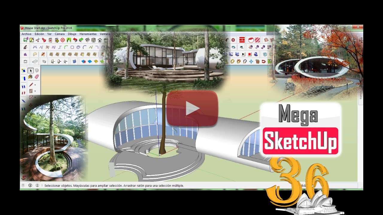 SketchUp Advanced - Proyecto 36 Shell House Kotaro Ide