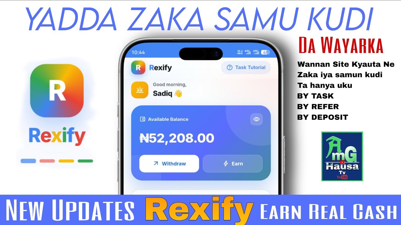 Yadda zaka samu kudi a REXIFY free Earning app 