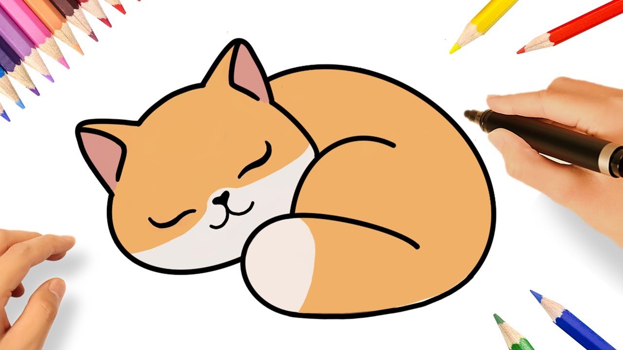 COMMENT DESSINER UN CHAT DORMANT FACILE 💤