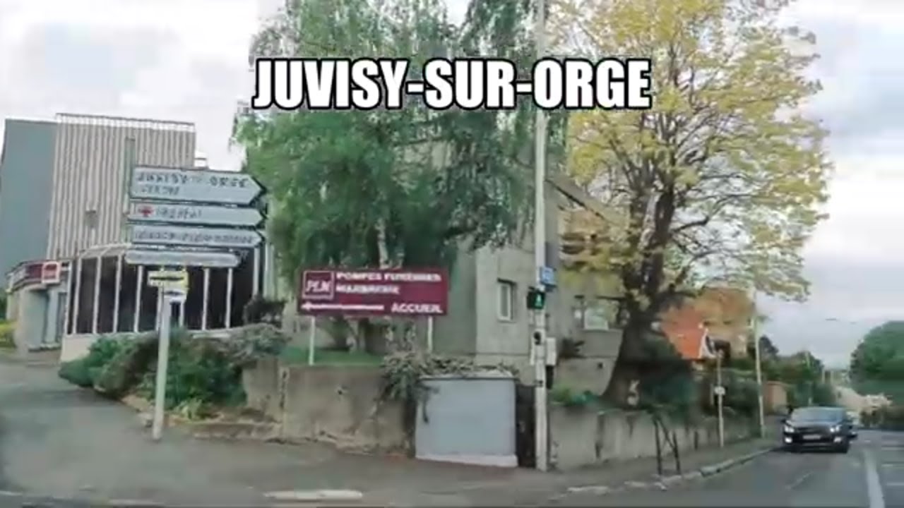 Juvisy-sur-Orge- 4K- Driving- French region