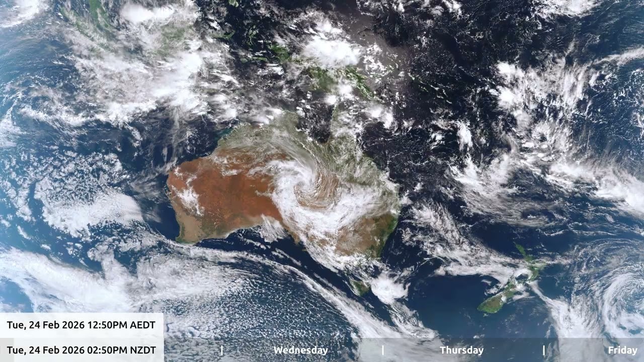 28 Feb 2026, 5 day weather timelapse Australia / New Zealand