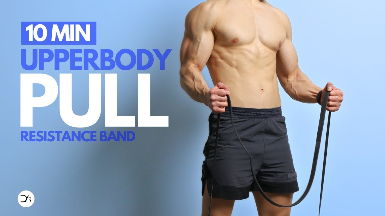 10 Min RESISTANCE BAND Upper Body Workout | Upper Body Pull | Back Biceps Shoulder | No attachment