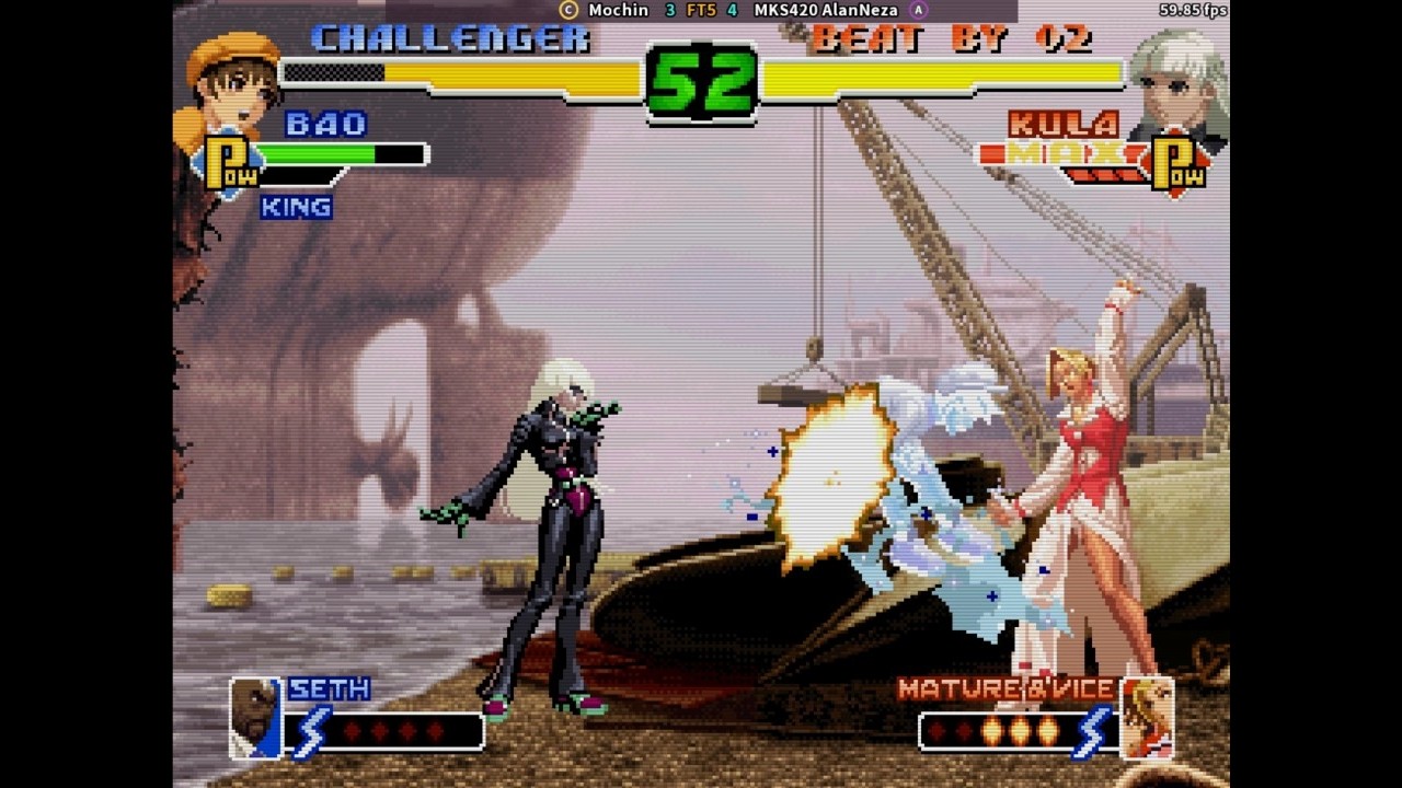 fightcade 2 kof 2000 Mochin (Mexico) vs MKS420 AlanNeza (Mexico)