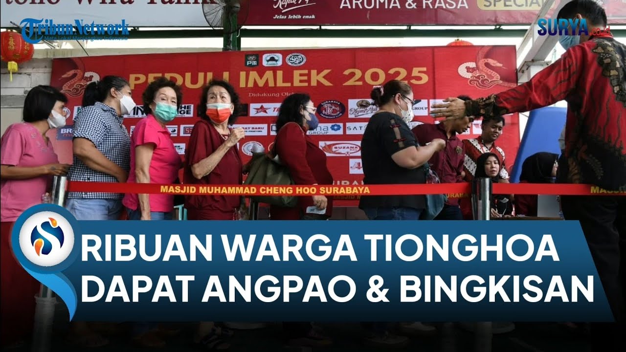 Imlek di Masjid Cheng Hoo Surabaya, Ribuan Warga Tionghoa Pra-Sejahtera Dapat Angpao & Bingkisan