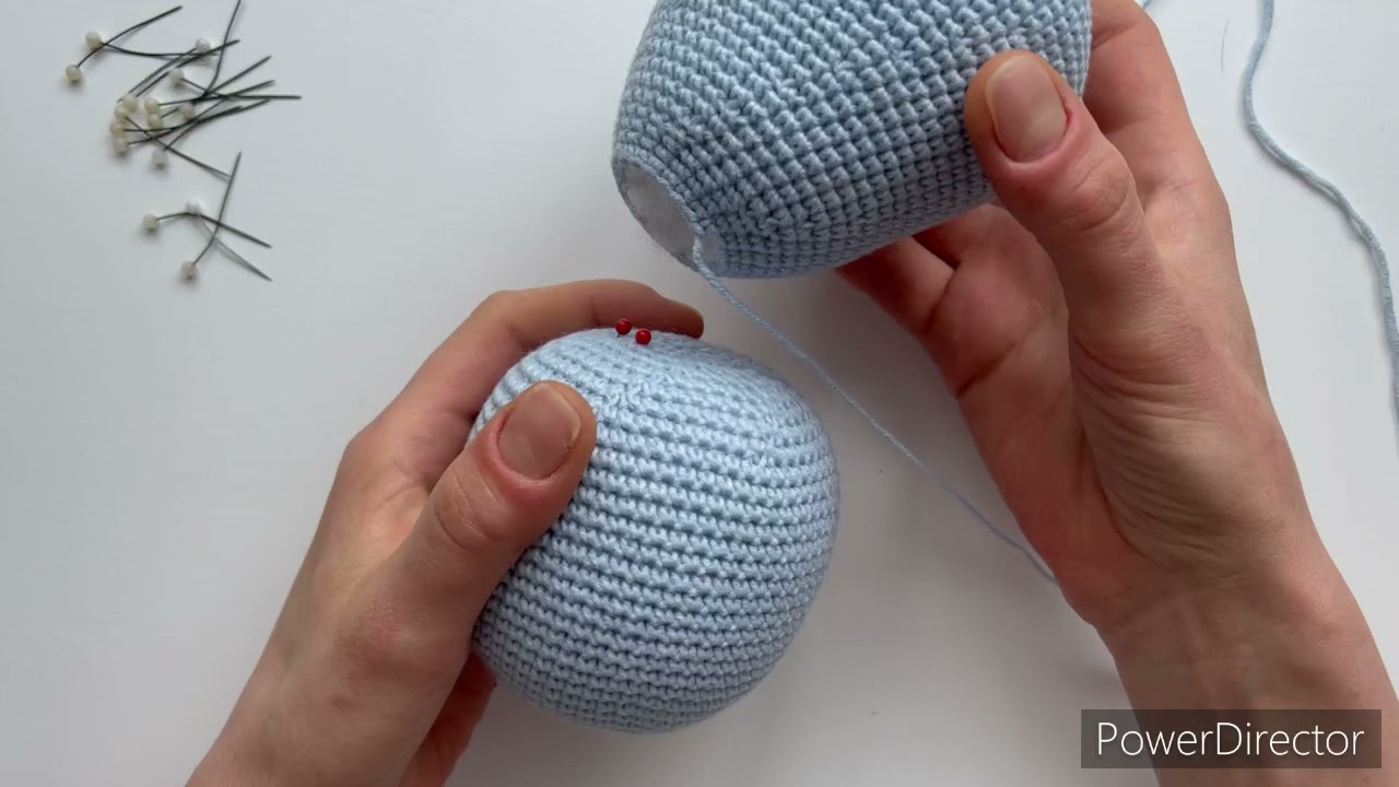 How to: Sew the head to the body. Amigurumi