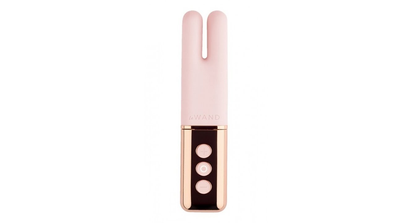 4890808221891 Двухмоторный раздвоенный мини-вибратор / Le Wand Deux Gold USB Clitoral Stimulator