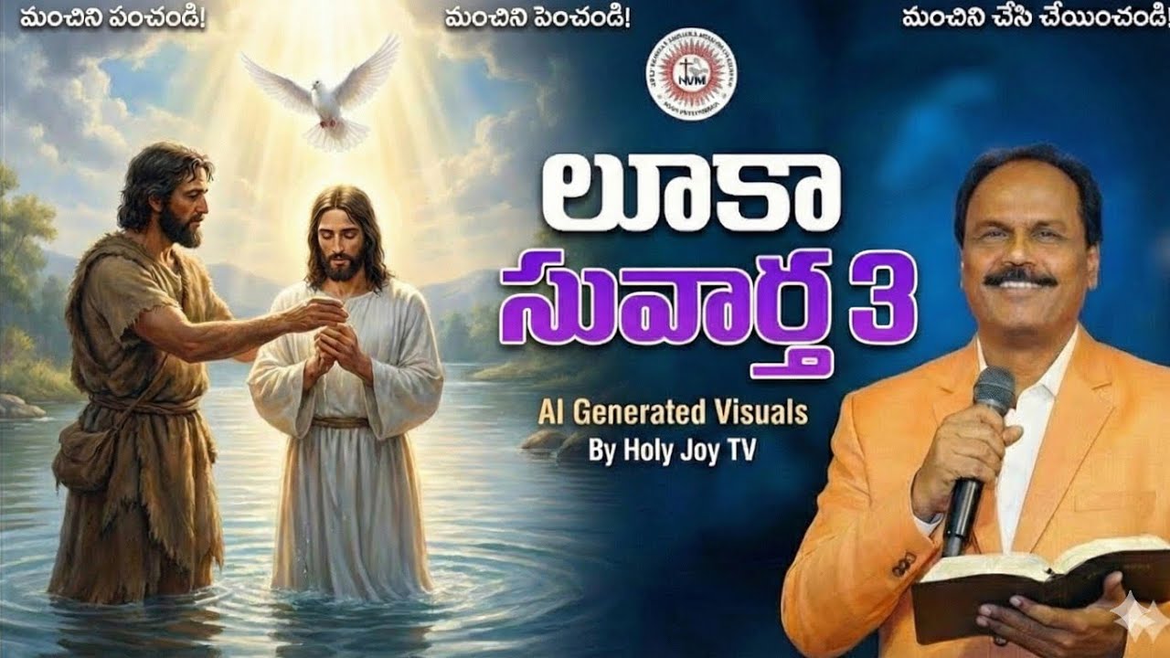 లూకా సువార్త తెలుగు | మూడవ అధ్యాయం | AI generated Version | Holy Joy Tv | Holy Messiah TV