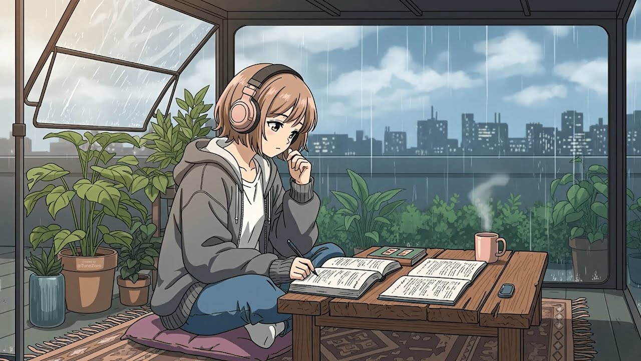 Rainy Night Study 🌧️ Cozy Lo-Fi Beats to Focus & Relax