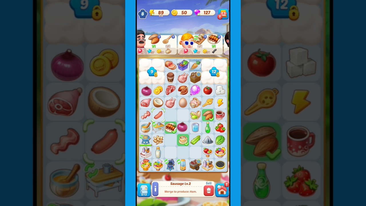 Merge Cooking: Theme Restaurant Gameplay 001 #games #puzzlegame #puzzle #merge #mobilegame