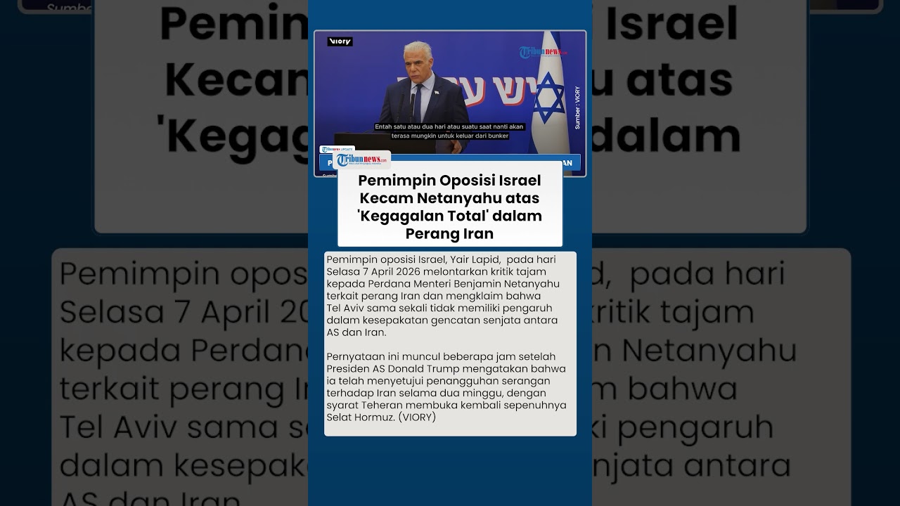 Yair Lapid Tuding Netanyahu Gagal Total: Israel Hanya 'Penonton' di Kesepakatan Damai Iran-AS