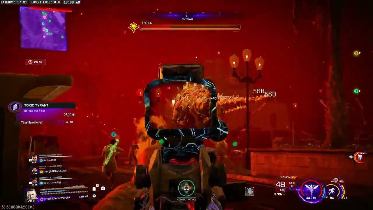 The Boss Z-Rex From Shattered Val in Bo7 Endgame Season 1 World Boss (Toxic Tyrant)