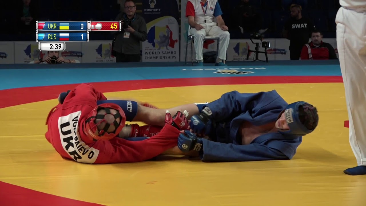NESTEROV (RUS) vs VOROPAIEV (UKR). World SAMBO Championships 2018 in Romania