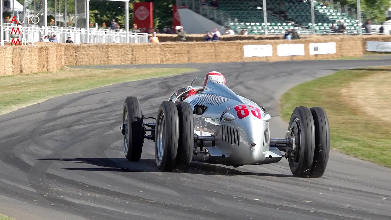 1936 Auto Union Type C V16 Sound In Action at Goodwood FOS
