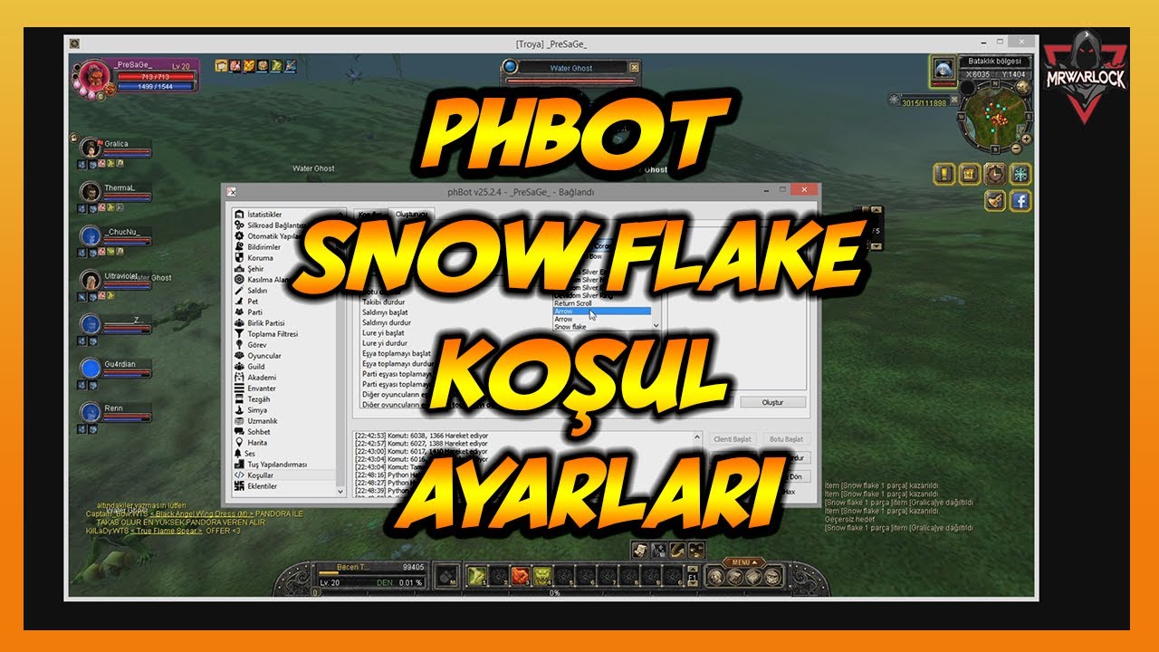 SNOW FLAKE PHBOT KOŞUL AYARLARI | Silkroad Online TÜRKİYE