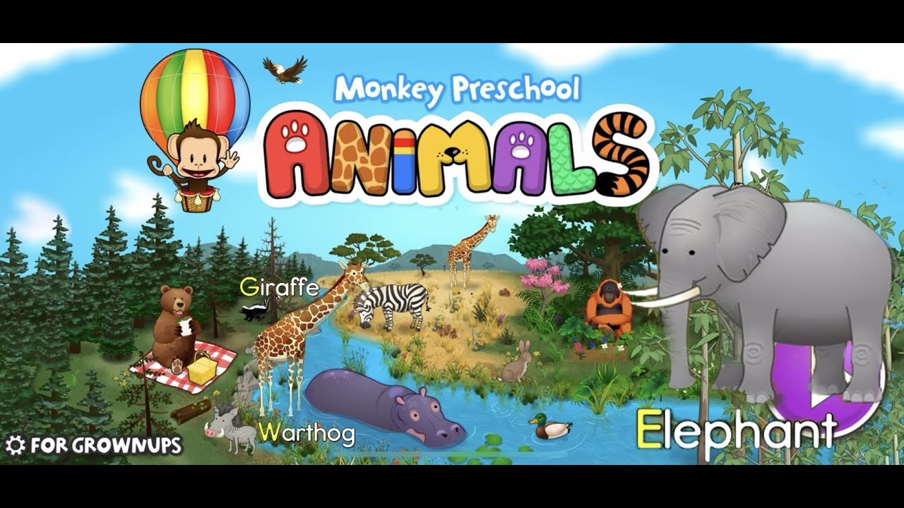 Monkey Preschool Animals Names 100 animals to discover