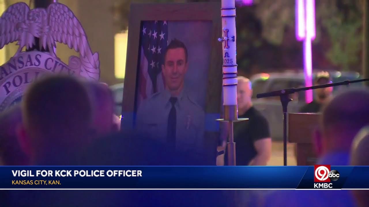Vigil for Kansas City, Kansas, police officer Hunter Simoncic