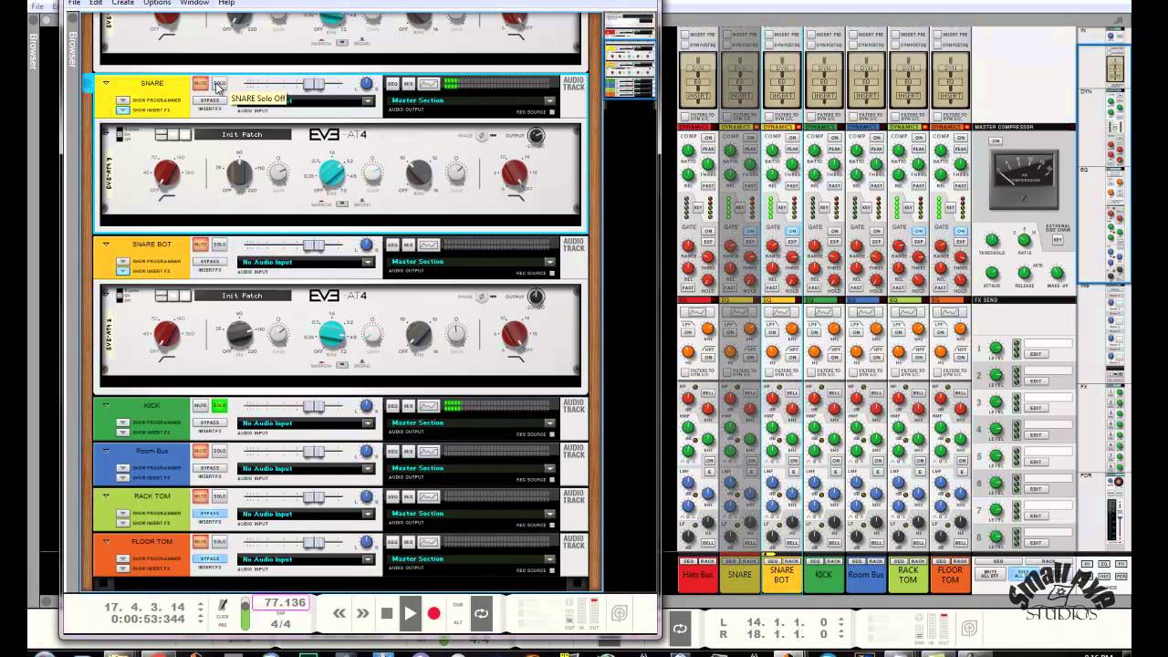 Kuassa AT4 Demo/Drum Mix Clean-up in Reason 8.3