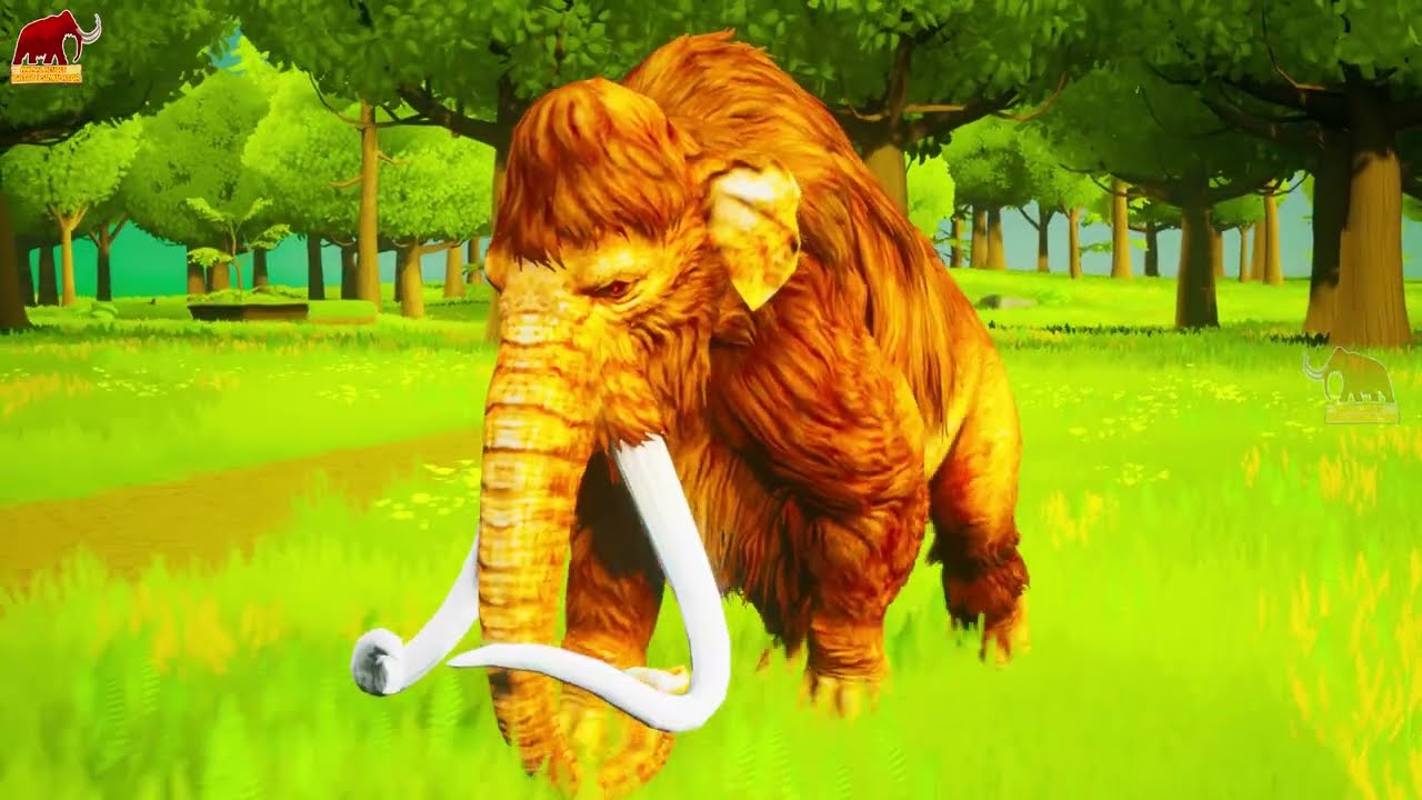 2 Monster Lion Elephant vs Giant Bulls Buffalos Cow Cartoon Saved by Woolly Mammoth Animal Revolt