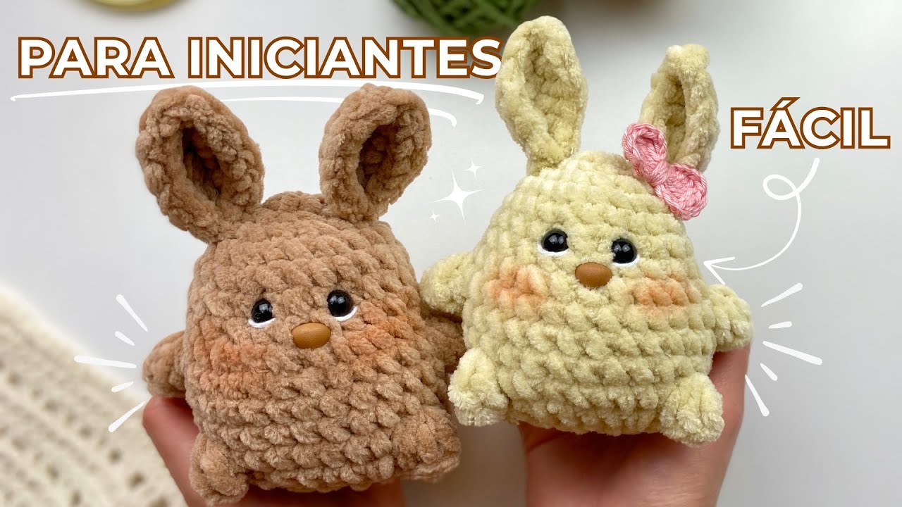 TUTORIAL DE COELHINHO DE CROCHÊ AMIGURUMI PARA INICIANTES! SUPER FÁCIL E COM POUCA COSTURA!