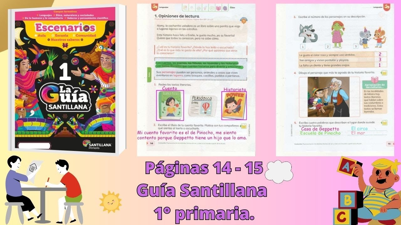 Guía Santillana 1°  páginas  14 - 15
