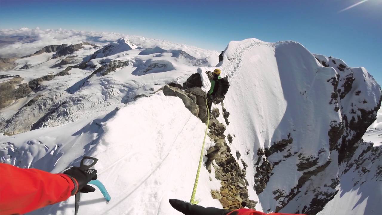 Alpine Climbing on Piz Bernina (4049m) in the Swiss Alps