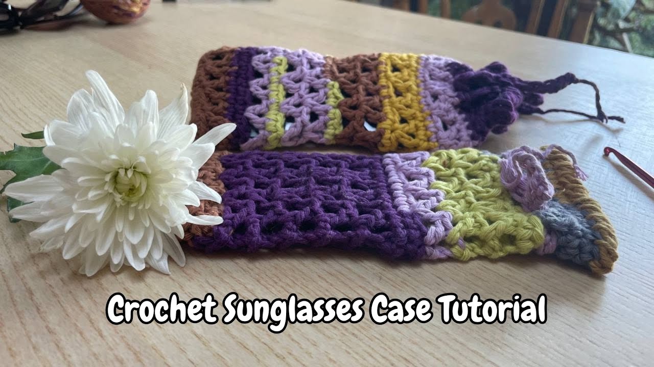 Crochet Sunglasses Case Tutorial | Simple Lace Pattern with Cotton Yarn