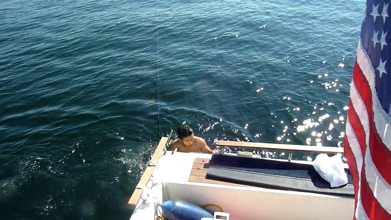 How to take a shower on a boat.