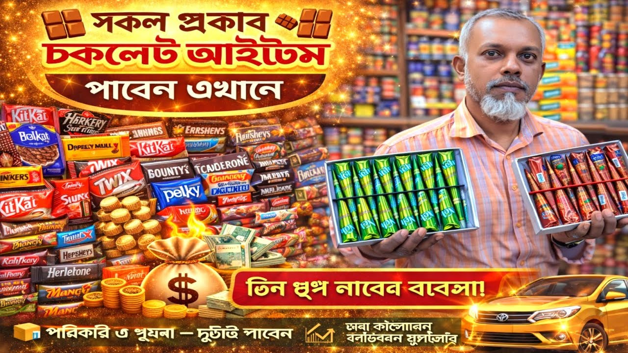 চকলেট ও ফুড আইটেম ব্যবসার আইডিয়া ২০২৬🔥চকলেটের পাইকারি মার্কেট চকবাজার🔥chocolate wholesale market