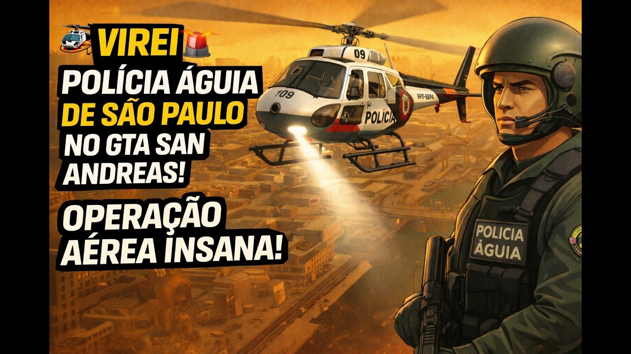 🚁🔥 “Virei POLÍCIA ÁGUIA de São Paulo no GTA San Andreas! Operação Aérea INSANA!”
