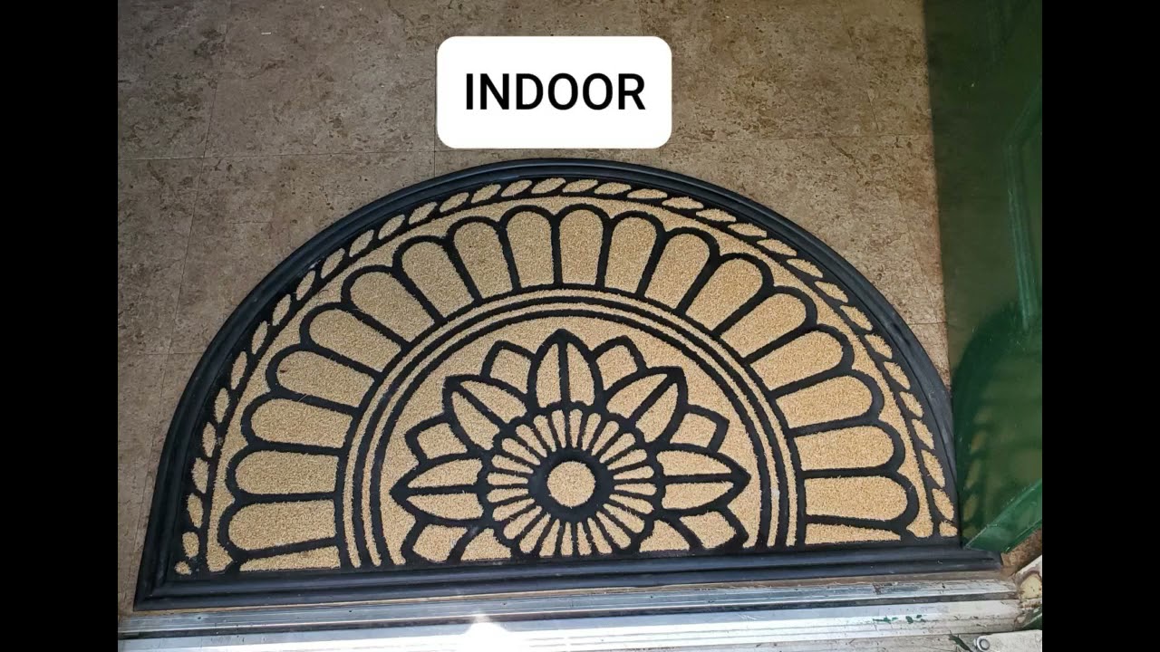 MIBAO Half Round Door Mat, Non-Slip Welcome Entrance Way Rug, Durable Rubber Door Mats, Low-Profile