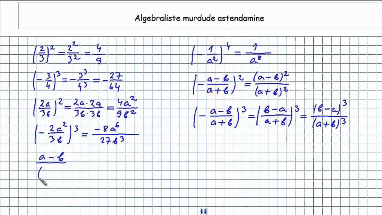 Algebraliste murdude astendamine