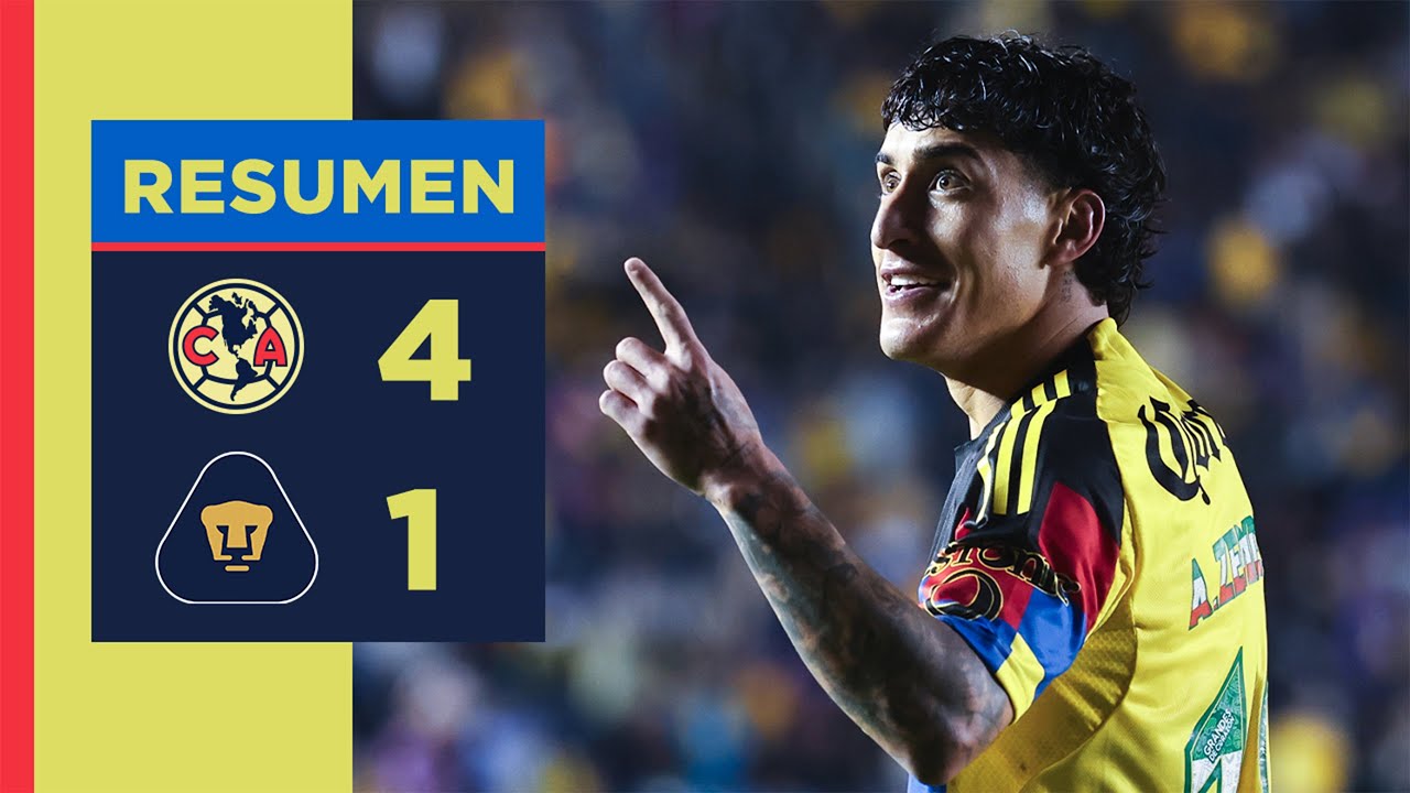 Resumen completo: América 4 vs. 1 Pumas | J11, AP25 | ¡Goleada en el Clásico Capitalino en casa!