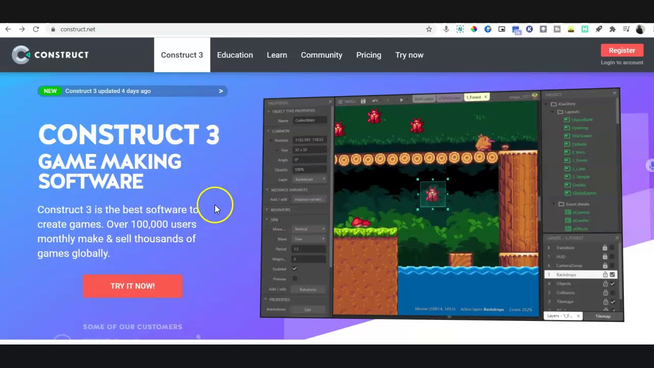 Introduction to Construct 3: Simple Click and Reveal