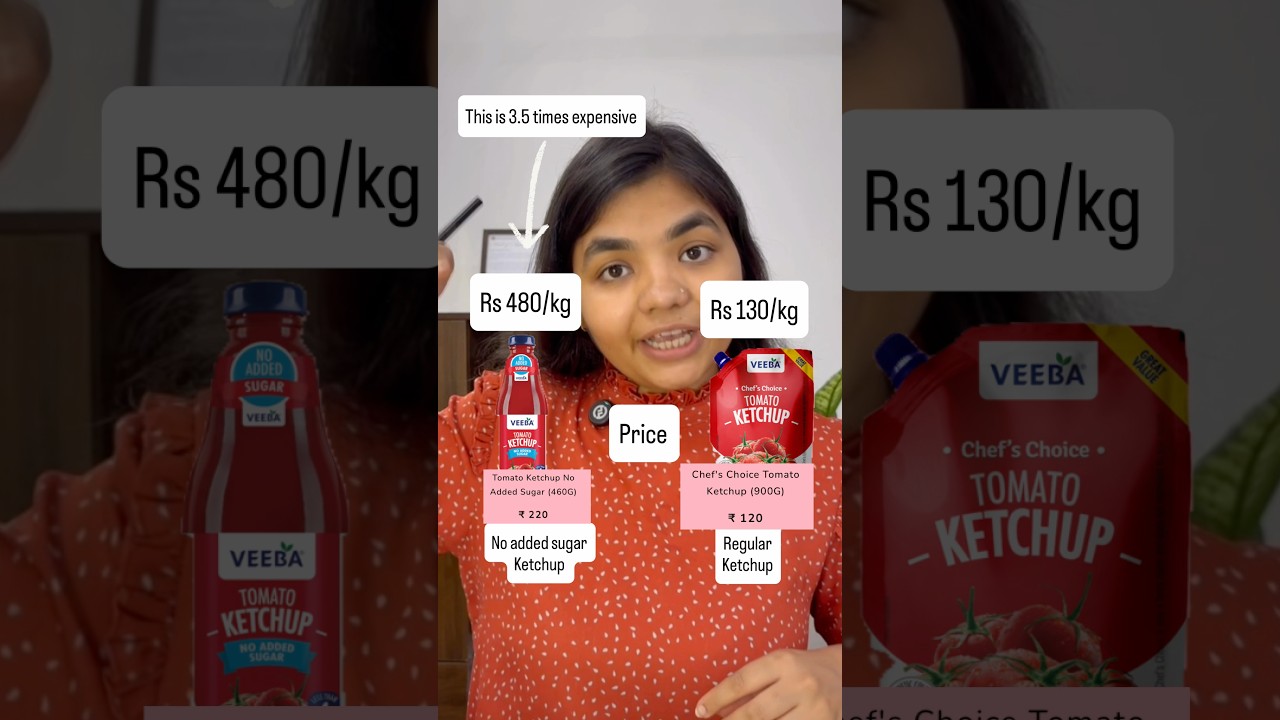 Veeba Ketchup (regular vs no added sugar) #fssai #labelliteracy #ketchup #metabolichealth