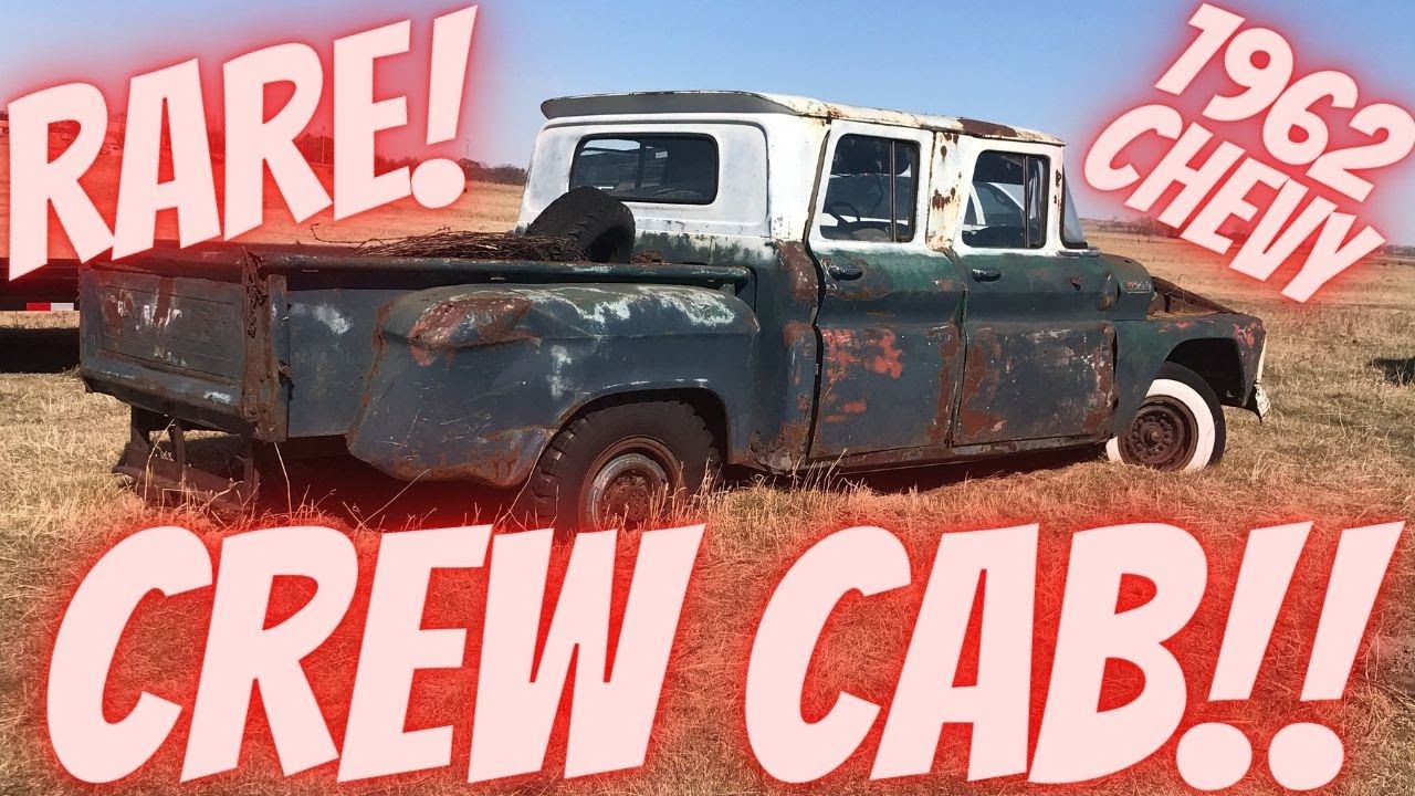 RARE! 1962 Chevrolet CREW CAB factory conversion field find! And 1/2 ton suspension swap!