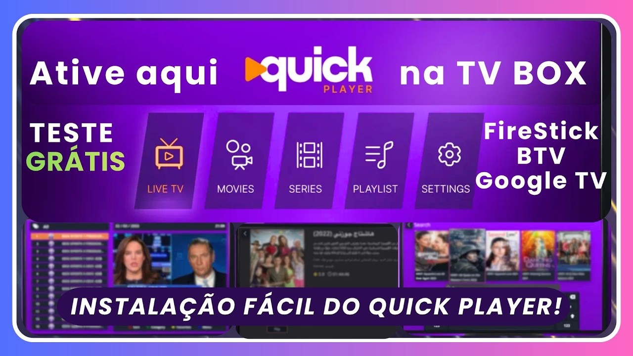 COMO BAIXAR E INSTALAR QUICK PLAYER NA TV BOX, BTV E ANDROID TV
