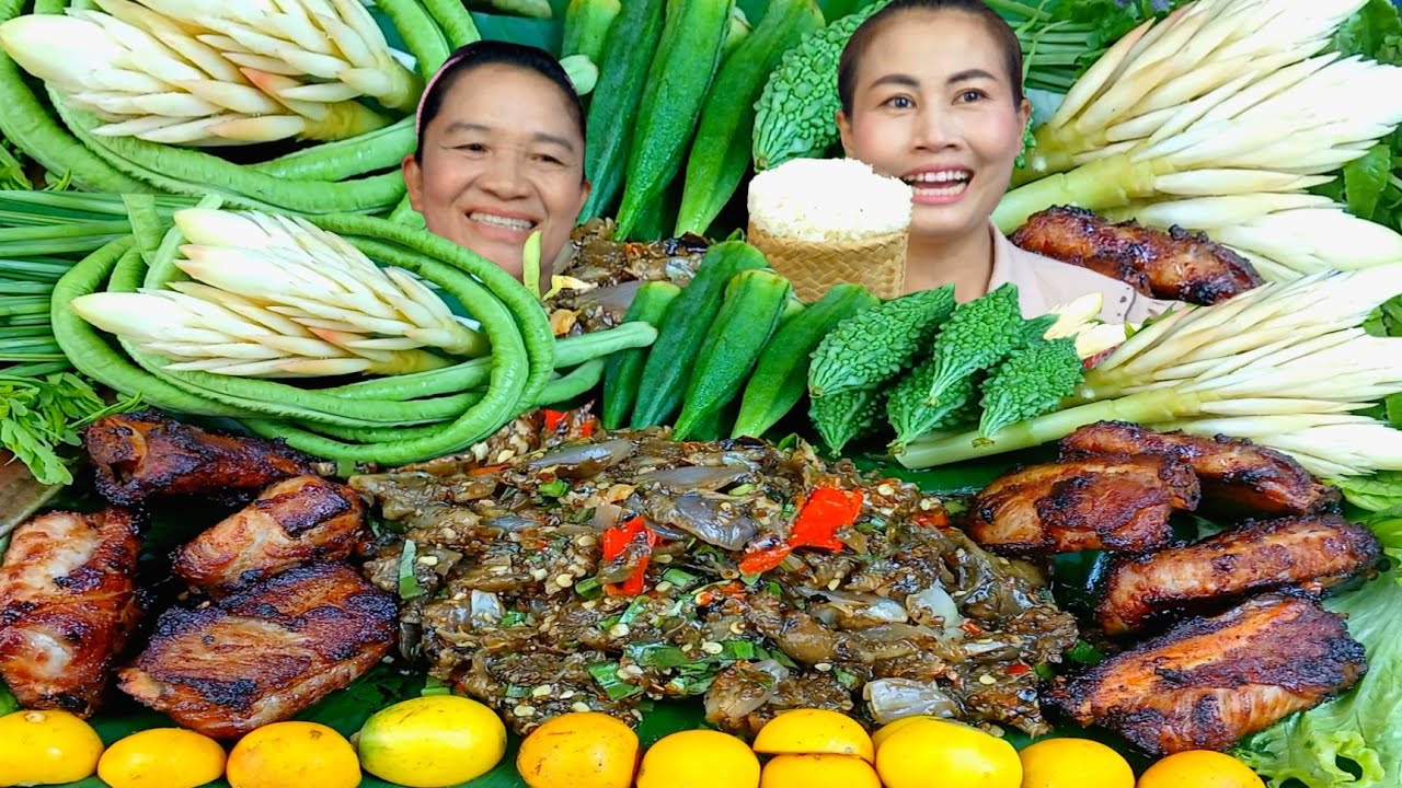 กินข้าวกับยายเมนูบ้านๆผักแกล้มเป็นสวนแซ่บข้าวเบิดติบเลยจ้า|หนิงมาพาแซ่บ28 กรกฎาคม2024