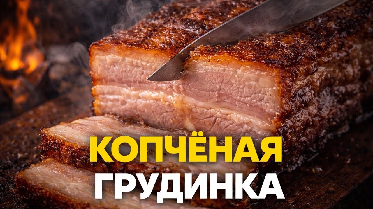 Свиная  ГРУДИНКА горячего копчения в ТАНДЫРЕ