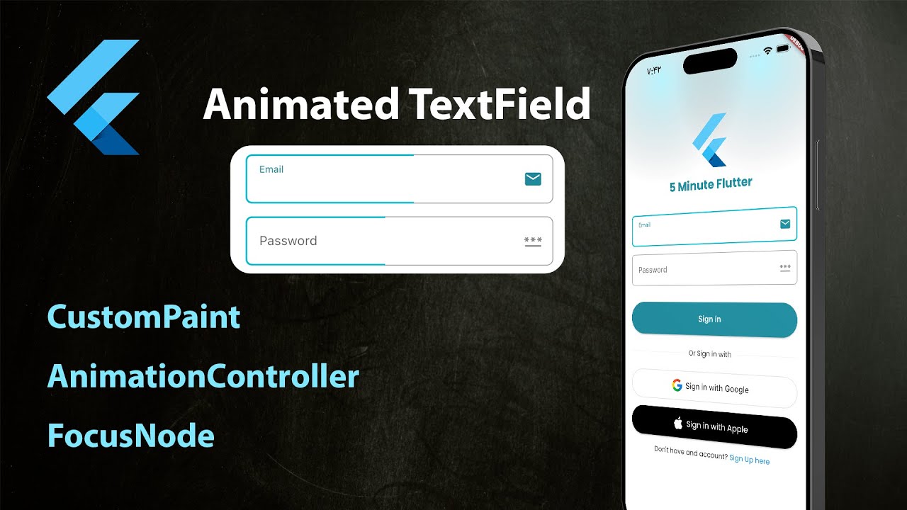 Flutter Animated TextField - CustomPaint tutorial