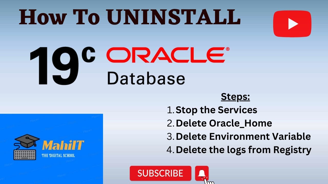 КАК УДАЛИТЬ БАЗУ ДАННЫХ ORACLE 19C В WINDOWS 11 / WINDOWS 10 Автор: MahiI