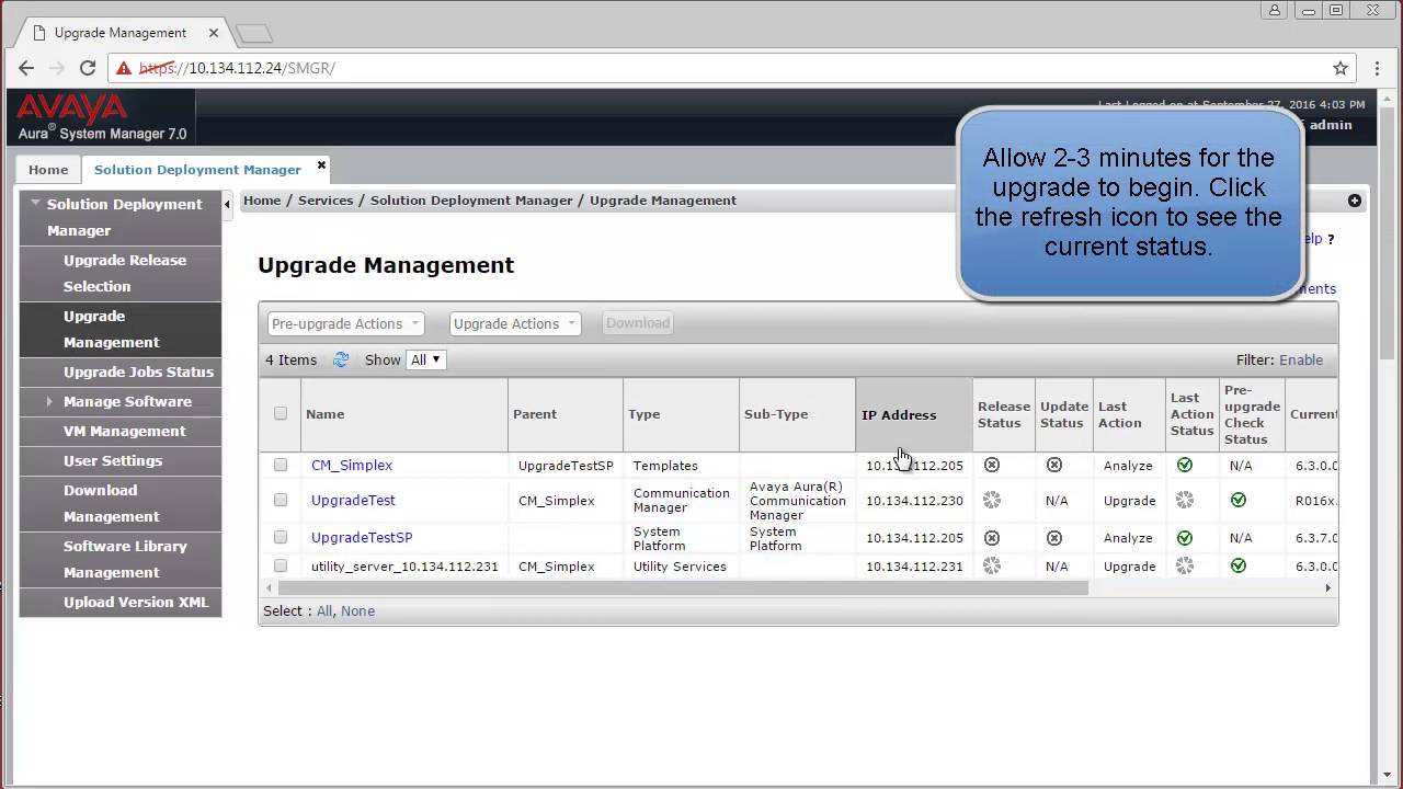 How to upgrade communication manager on system platform using solution deployment manager: Part II